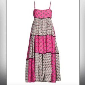 Rhode Saachi Patchwork Midi Dress – Hot Pink Floral (Size S)
